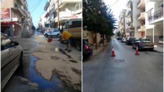 Μεγάλη ποσότητα λαδιών χύθηκε από όχημα του Δήμου σε δρόμο της Αλεξανδρούπολης