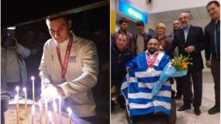 Αποθεώθηκαν οι δύο Εβρίτες αθλητές κατά την άφιξή τους από το Μεξικό