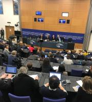 Στιγμιότυπο από την συνέντευξη τύπου του Πρωθυπουργού της Βουλγαρίας και του Προέδρου του Ευρωπαϊκού Κοινοβουλίου