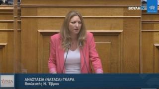 Η Βουλευτής Έβρου Ν.Γκαρά τοποθετείται στη Βουλή για το Κτηματολόγιο (video)