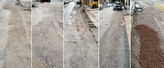 Λακκούβες, λάσπες και χώματα σε πολλούς δρόμους της Αλεξανδρούπολης, λόγω των έργων για το φυσικό αέριο.