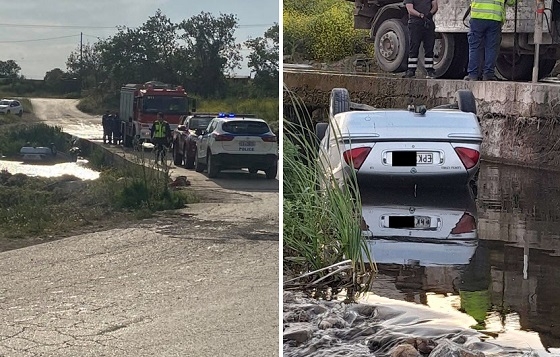 Από λάθος υπολογισμό του οδηγού, αυτοκίνητο έπεσε στο ποτάμι του Μαΐστρου.
