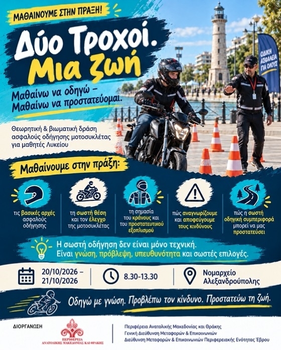 Για μαθητές Λυκείου στην Αλεξανδρούπολη, στις 20 και 21 Οκτωβρίου 2026
