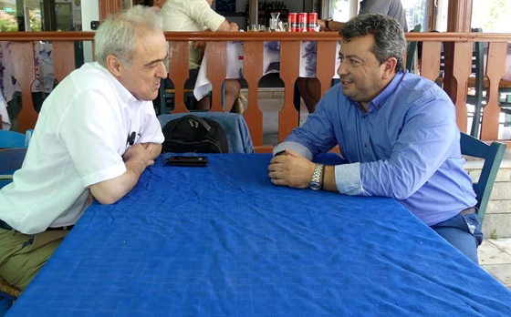 Στιγμιότυπο από τη συνάντηση του  τον νεοεκλεγέντα Δήμαρχο του Νησιού Νίκο Γαλατούμο 