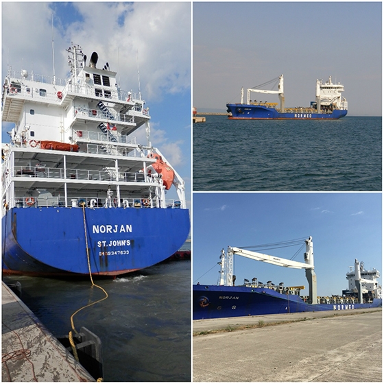 To  M/VNORJAN σήμερα νωρίτερα στο λιμάνι.