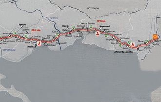  H διαδρομή που θα ακολουθήσει το μεγαλύτερο τμήμα του αγωγού ΤΑΡ στη Βόρεια Ελλάδα μεταφέροντας το αζέρικο αέριο στην Ευρώπη.