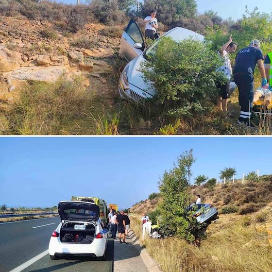 Το αμάξι κατέληξε στο πρανές του οδοστρώματος