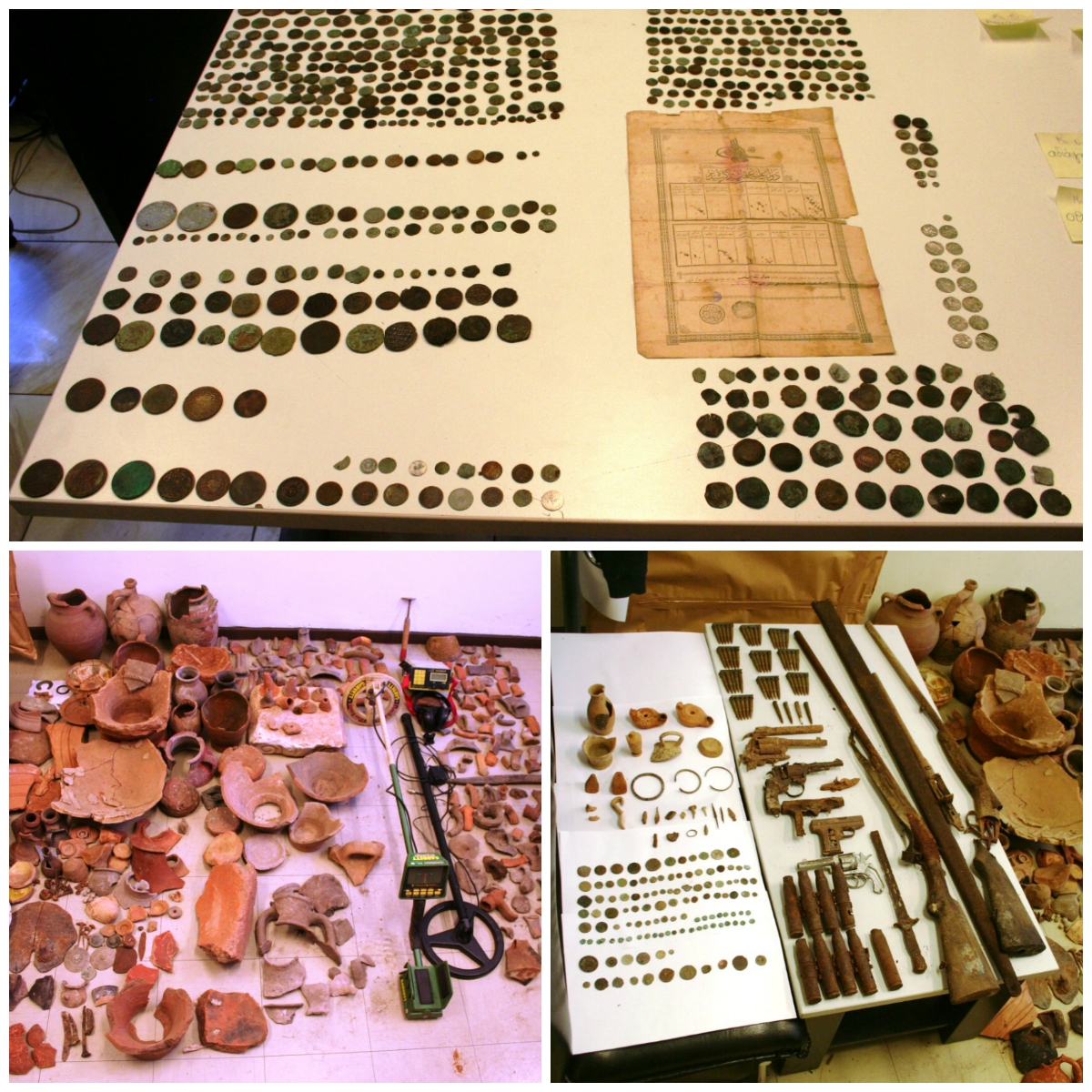 Όλα αυτά τα αρχαία αντικείμενα βρέθηκαν και κατασχέθηκαν από το σπίτι του 69χρονου.