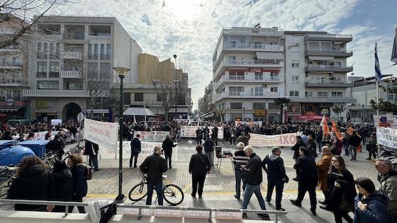 Στιγμιότυπο από τη συγκέντρωση στην Αλεξανδρούπολη.