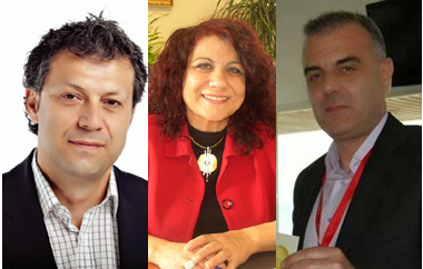Παναγιώτης Ατζανός, Χρύσα Αντωνάκη και Θανάσης Βίτσας.
