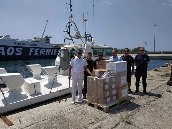 Η παράδοση των υλικών στον λιμένα της Αλεξανδρούπολης