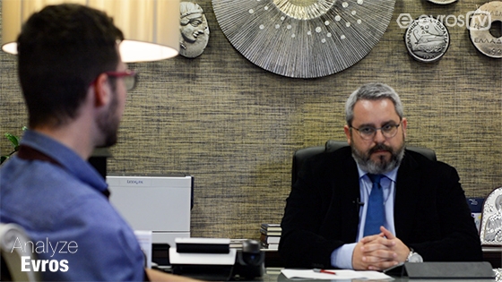 Στιγμιότυπο από τη συνέντευξη με τον Πρόεδρο της Τράπεζας κ. Σταύρο Σταυράκογλου