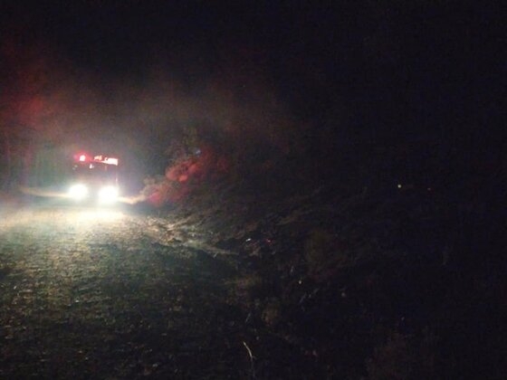 Στιγμιότυπο από το σημείο που γινόταν η κατάσβεση της φωτιάς.