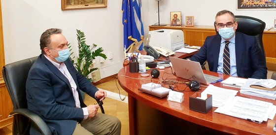 Φωτογραφία από τη συνάντηση του Βουλευτή Έβρου Σταύρου Κελέτση με τον αναπληρωτή Υπουργό Υγείας Βασίλη Κοντοζαμάνη.